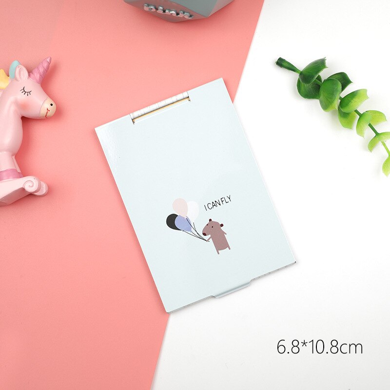 Mini- Cartoon Ultra-thin Makeup Mirror Vanity Cosmetic 4 Sizes Make Up Pocket Silver Rectangle Foldable Compact Folding Mirrors: 4