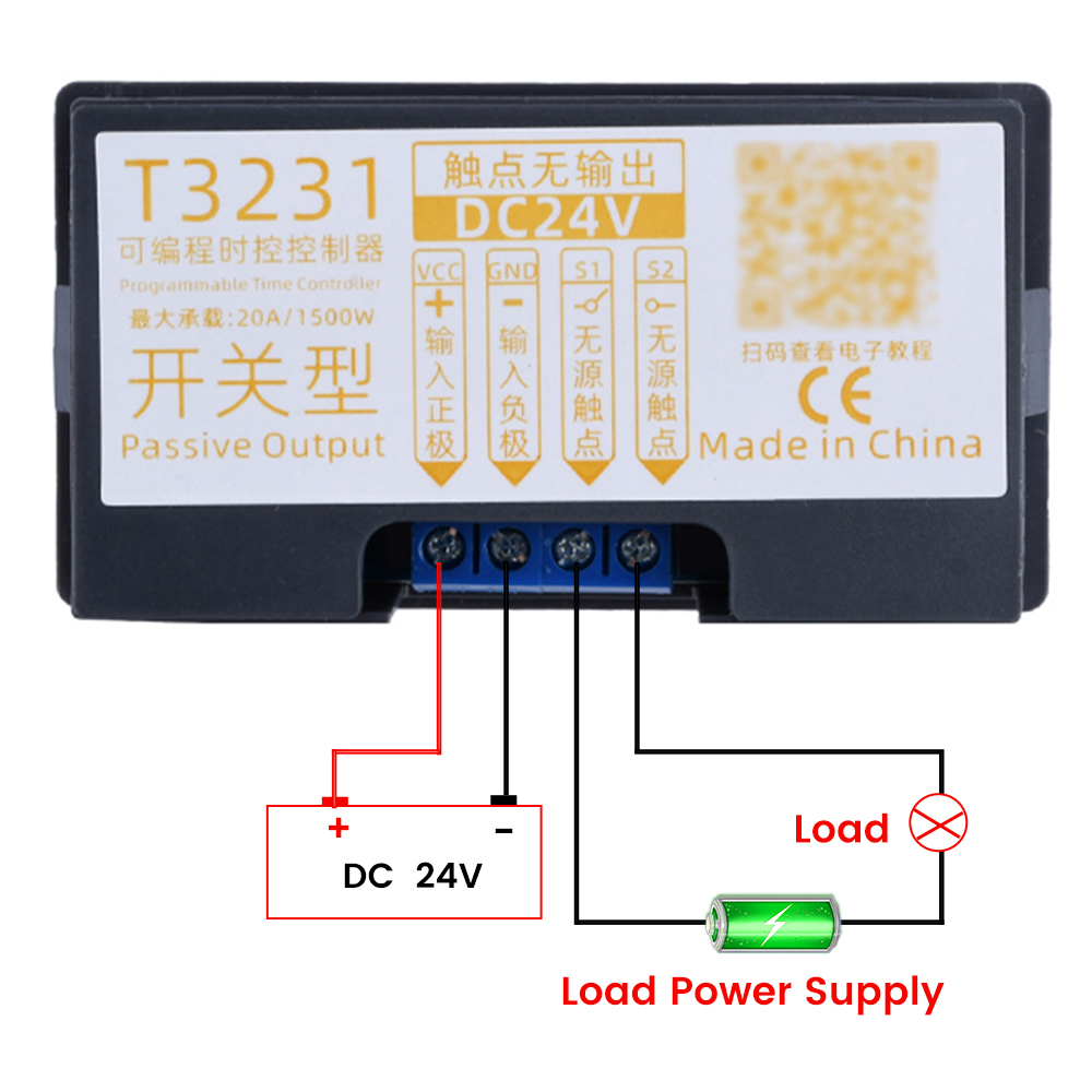 T3231 DC 12V 24V AC110-220V Digital Time Delay Relay Module Cycle delay Timer Red Blue Dual LED Display Timing Relay Switch