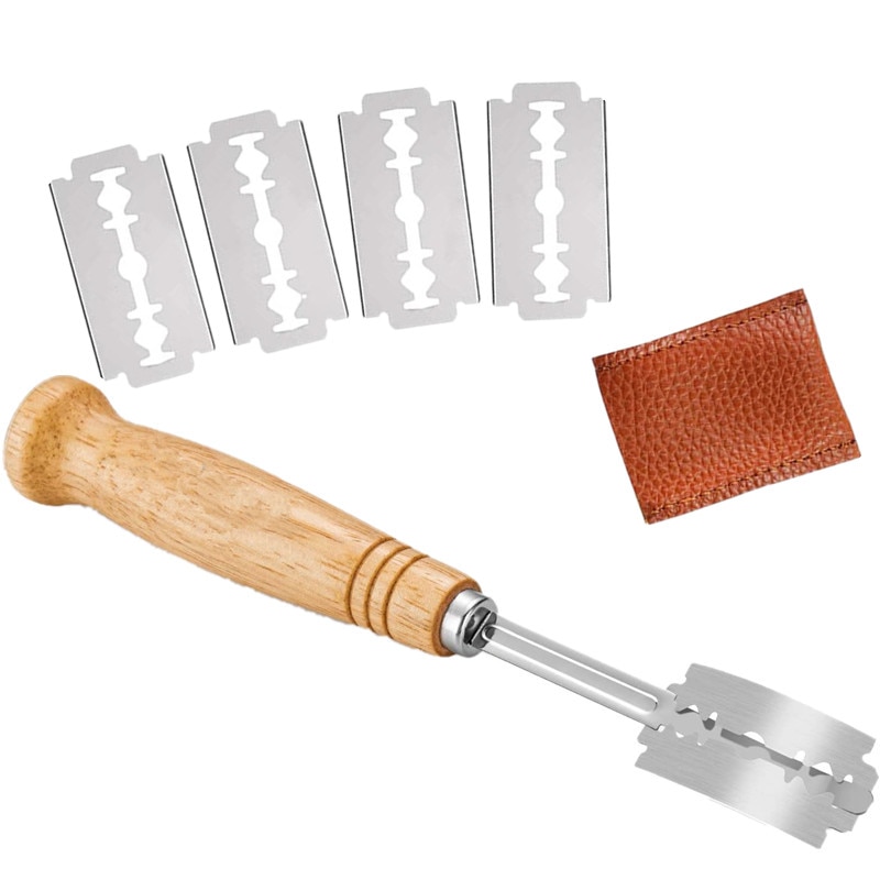 Brot Lahm mit 5 Klingen Bäcker Lahm Hieb Werkzeug Teig, Der Schlitzer Backen Sauer Brot Anlasser Glas punkten Messer Rasiermesser Cutter