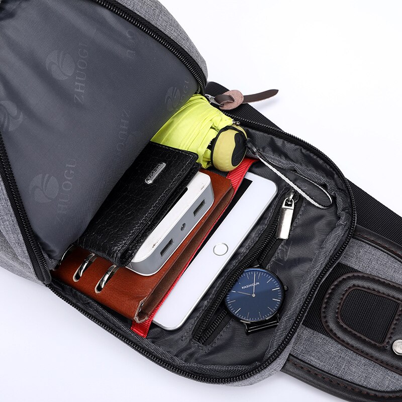 Mandlige skuldertasker crossbody tasker herre anti-tyveri brysttaske sommer kort tur messengers taske brystpakke