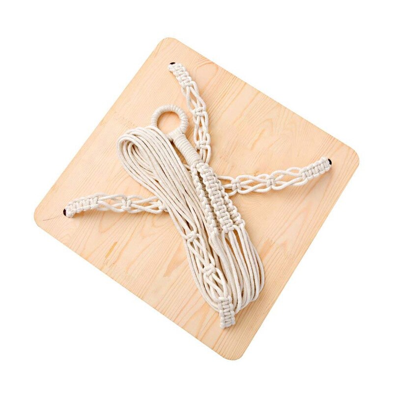 Macramé plank plantenhanger binnen hangende plantenbak mand houder woondecoratie katoenen touw 45 inch
