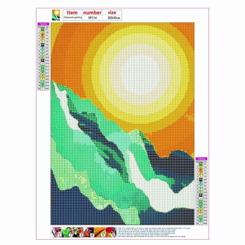 Landscape Diamond Painting Kit, Diamond Art Kits for Adults &amp; Kids, Abstract Scenery Paint (11.81 x 15.75 In)