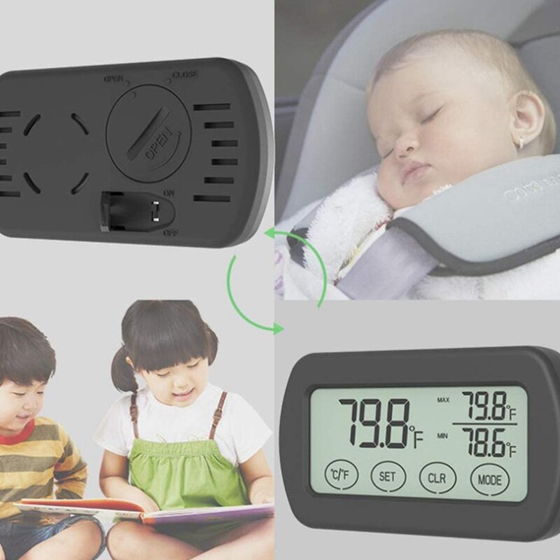Termohigrómetro con sonda para incubación de huevos, caja de presión para reptiles domésticos, Monitor de ventosa