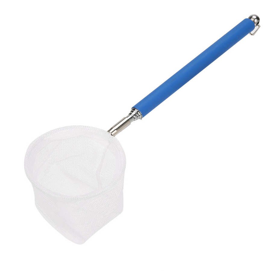 Verstelbare Mini Visnet Pole Voor Aquarium Tank Garnalen Folding Landing Ronde Vierkante Netto Voor Vliegvissen: Blue Round net