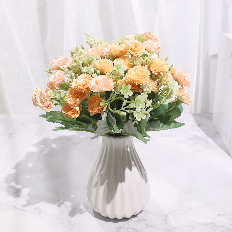 Lille flok kunstige blomster nelliker stue silkeblomst til boligindretning bryllup tilbehør dekoration