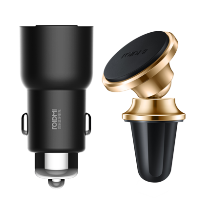 Xiaomi ROIDMI 3S Bluetooth 5V 3.4A cargador de coche reproductor de música FM aplicación inteligente para iOS/Android + Roidmi soporte de Coche magnético