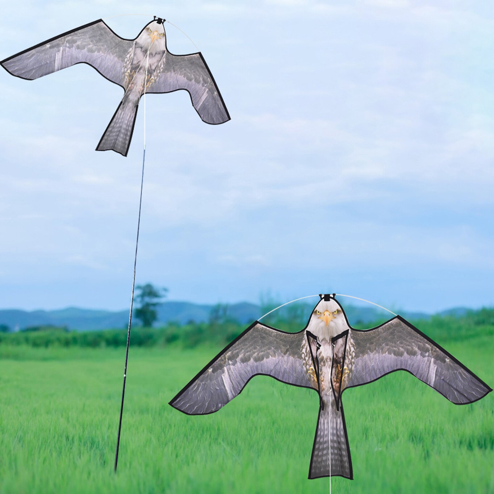 Emulation Flying Hawk Kite Drive Bird Repellent Kite With 2M Kite Line Easy To Assemble Bird Scarer Kite For Garden Yard Farm