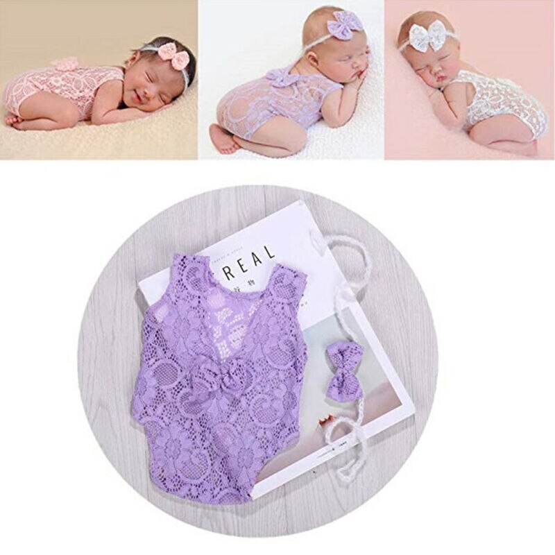 Appena nato Del Bambino Dei Ragazzi Delle Ragazze Del Crochet Del Knit Del Cappello Pagliaccetto Foto Fotografia Props Outfit