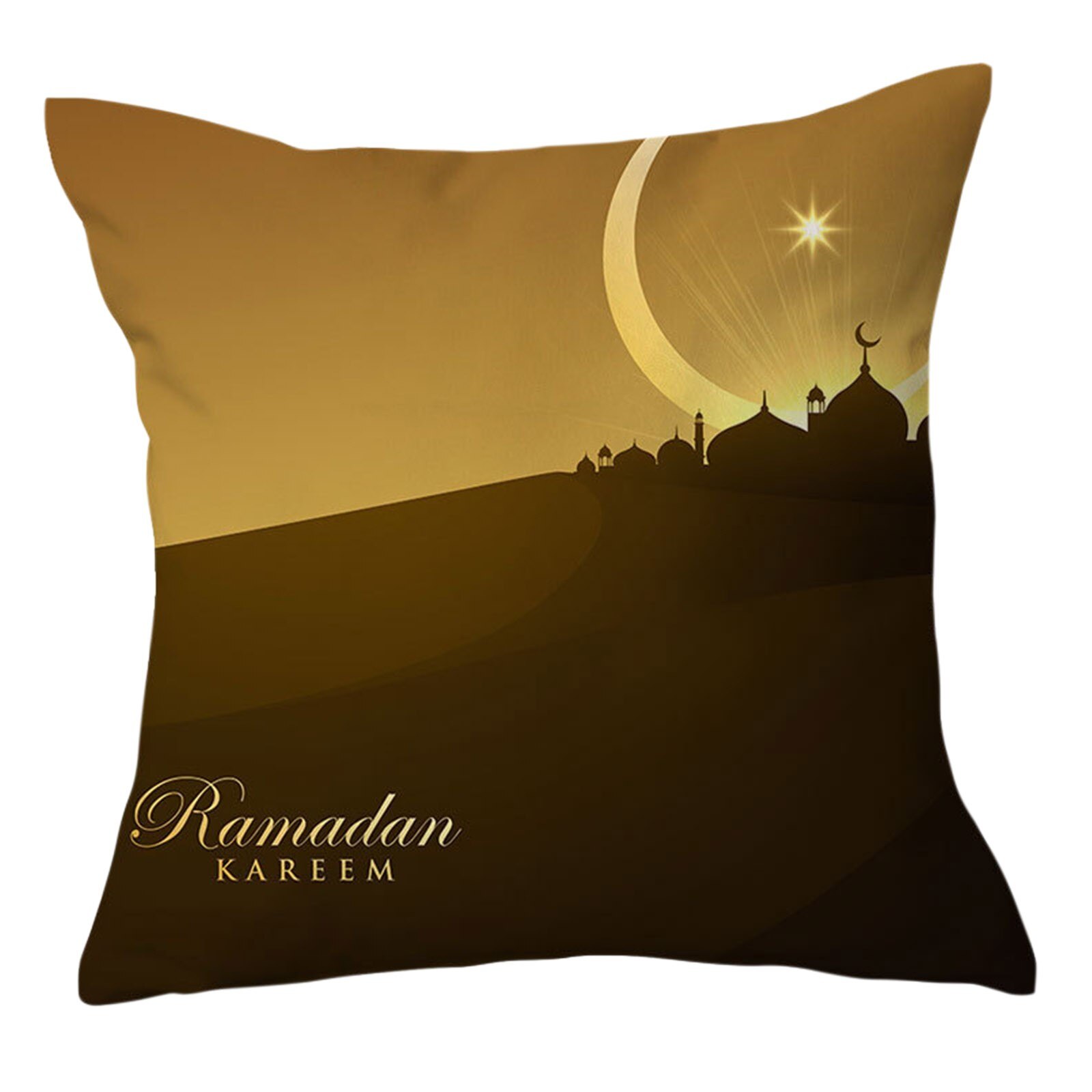 Ramadan Decoratie Kussenhoes Gold Moon Star Eid Mubarak Feestelijke Kussensloop Goedkope Kussensloop Auto Room Decor