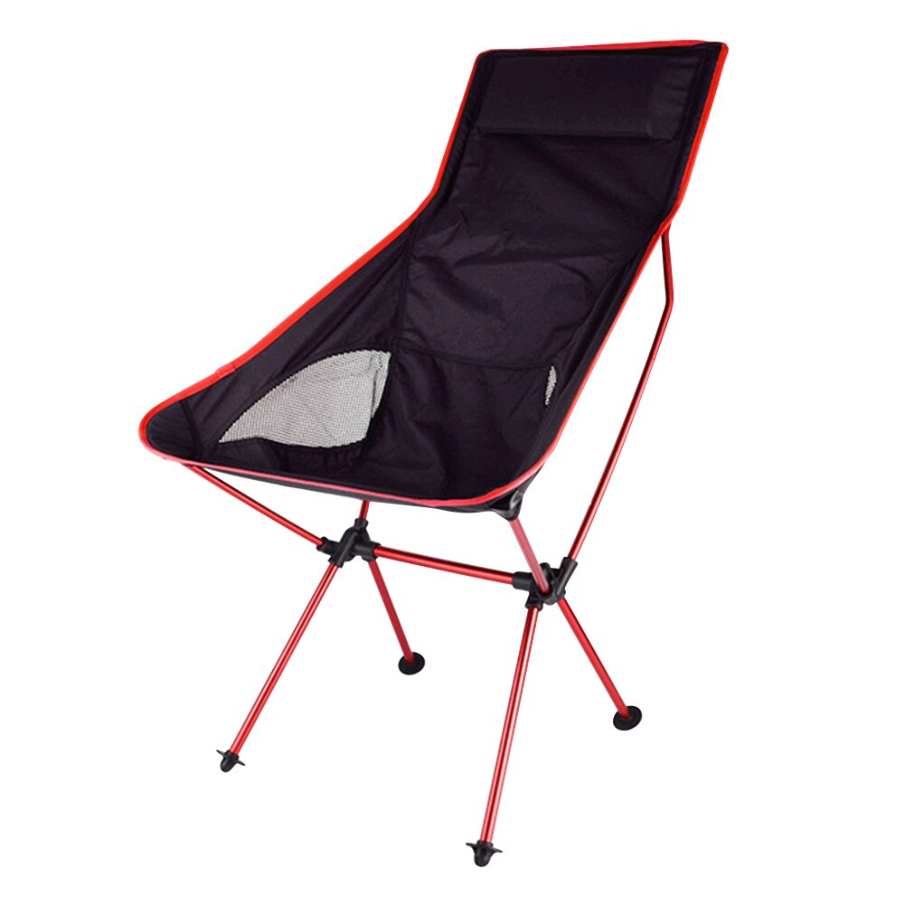 Camping Folding Chair Max Load 150kg Outdoor Travel Portable Lightweight Chair For Hiking Picnic BBQ Outdoor Fishing Chairs: Red