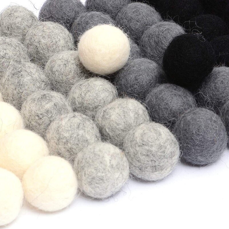 WADORN 12 Kleuren 32mm Hartvorm Wolvilt Ballen, Handgemaakte Hart Vilt