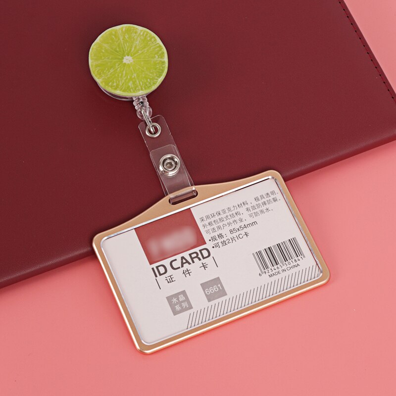 Aluminum Badge Holder Business Work Card With ABS Retractable Badge Reel ID Card Holder Nurse Accessories: NO.3