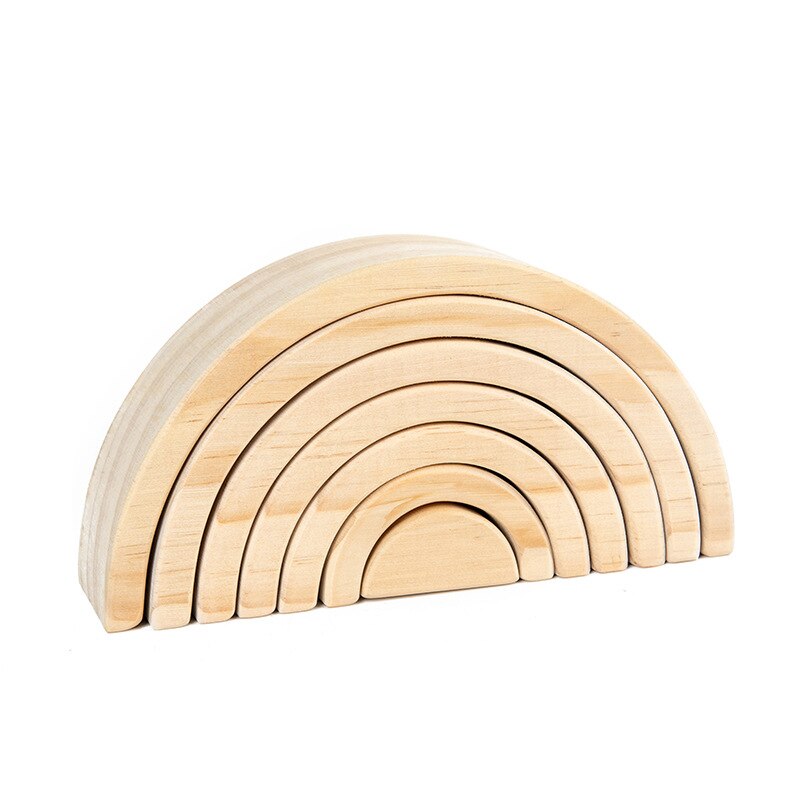 Holz Regenbogen Blöcke Regenbogen Stacker Holz Spielzeug Nesting Puzzle Regenbogen Bausteine Montessori Lernen Pädagogisches Spielzeug