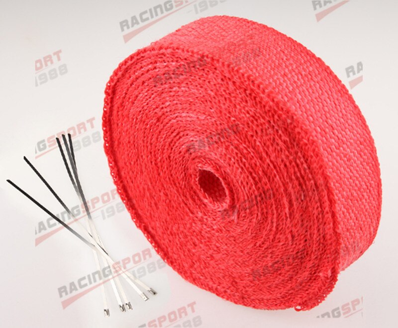 Fiberglass Exhaust Thermo Wrap Tape High Heat 2" x 25 Foot Cloth Roll: RED