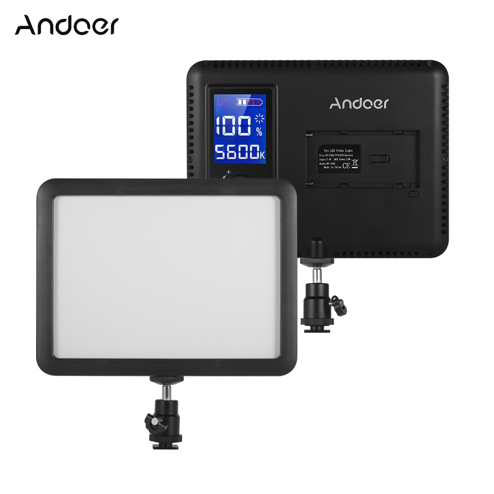 Fotografie Andoer WY-160C 3300 K-5600 K Led Video Light Panel Lcd Display Fill-In Lamp Dimbare Voor canon Nikon Sony Dslr Camera