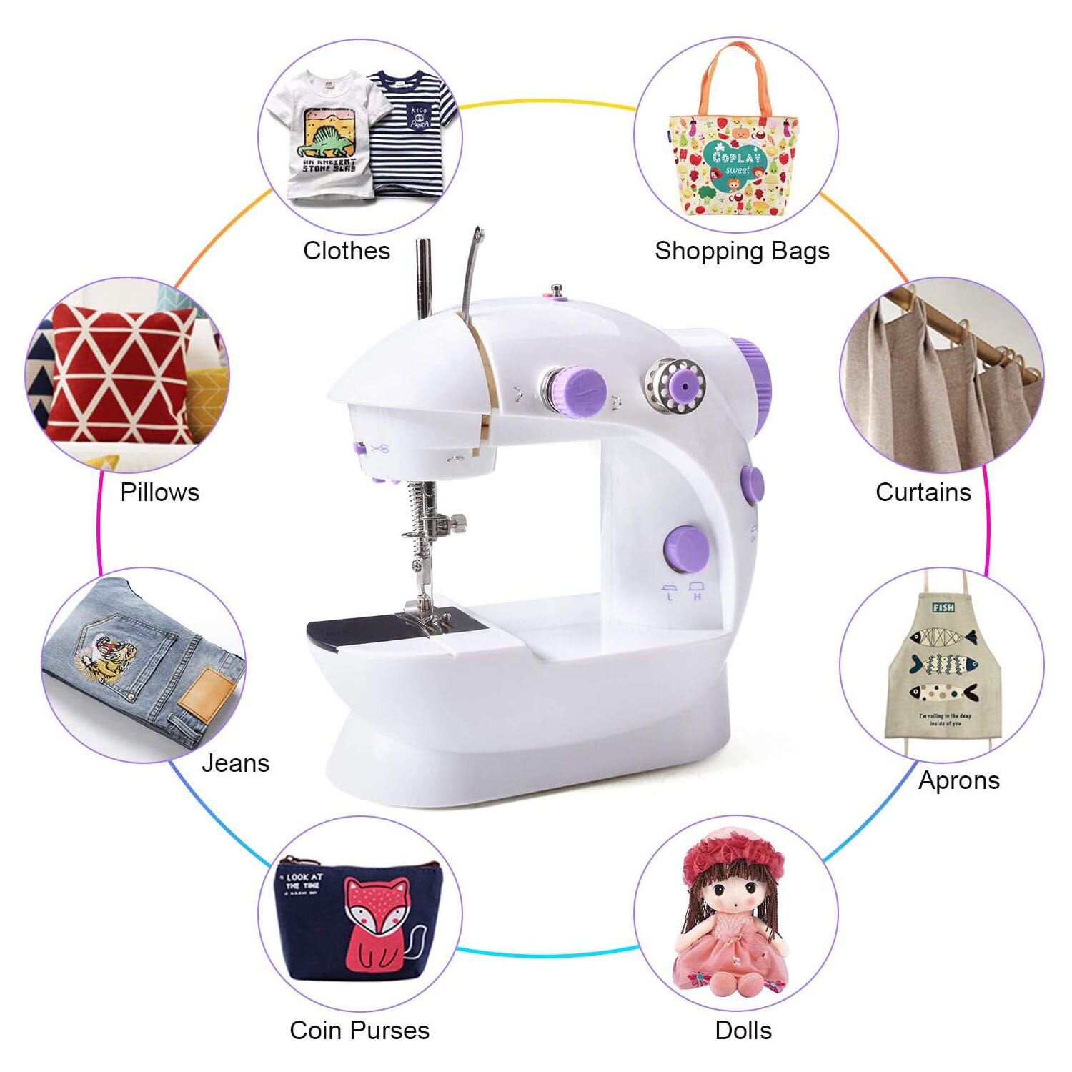 Mini Draagbare Handheld Naaimachines Naaien Handwerken Cordless Kleding Stoffen Electrec Naaimachine