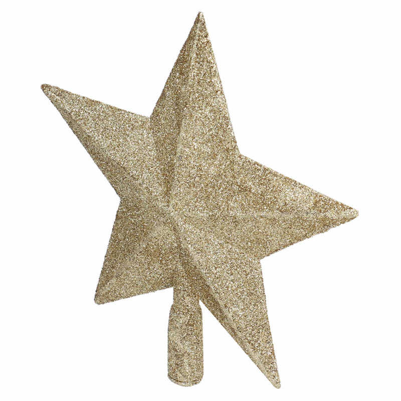 Star Tree Topper Decorated Golden Light Weight Shiny Mini Christmas Tree Topper for Home Shop Garlands