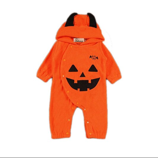 Halloween Rompertjes Pasgeboren Jongen Meisjes Een Stuk hooded Jumpsuit Kleding Outfits lange pompoen Rompertjes voor baby