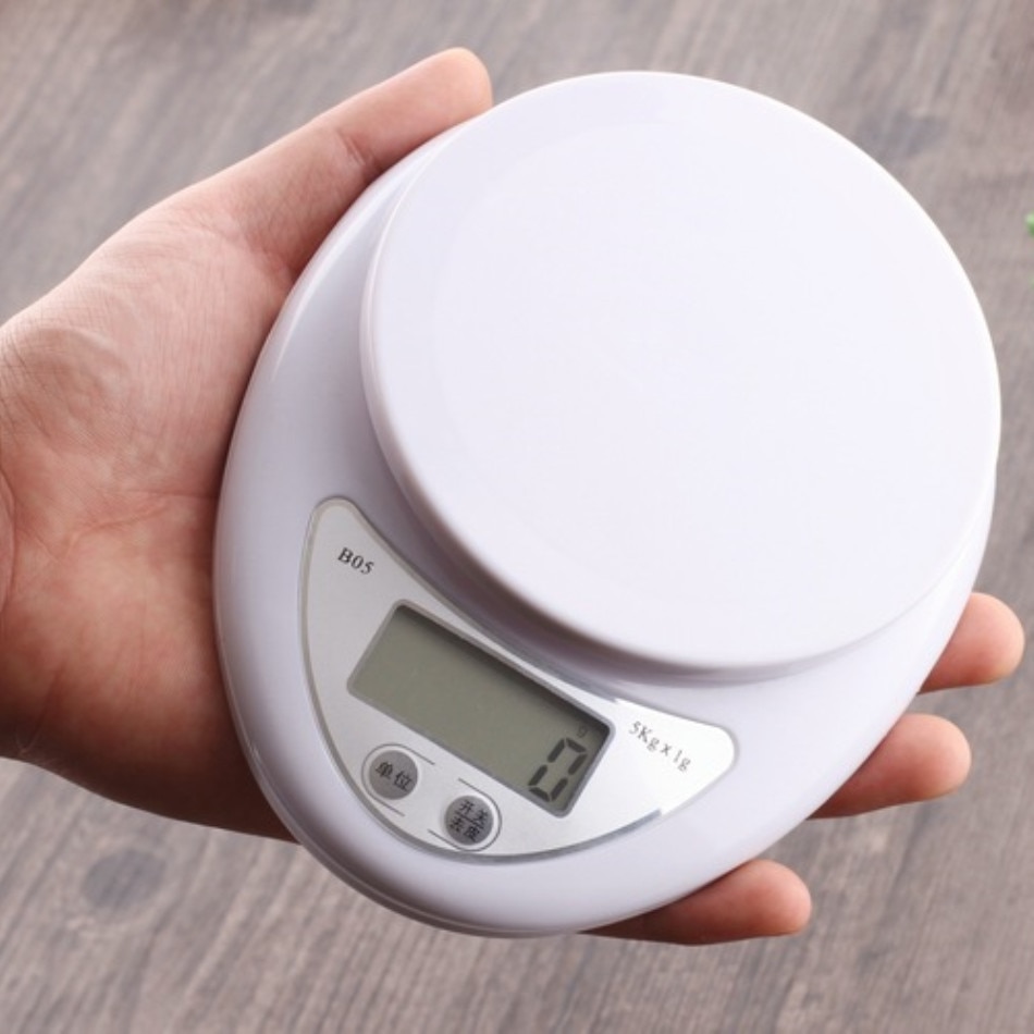 Bærbar digital køkkenvægt 3kg 0.1g 5kg 1g led elektronisk madvægt vægt vægt balance måling