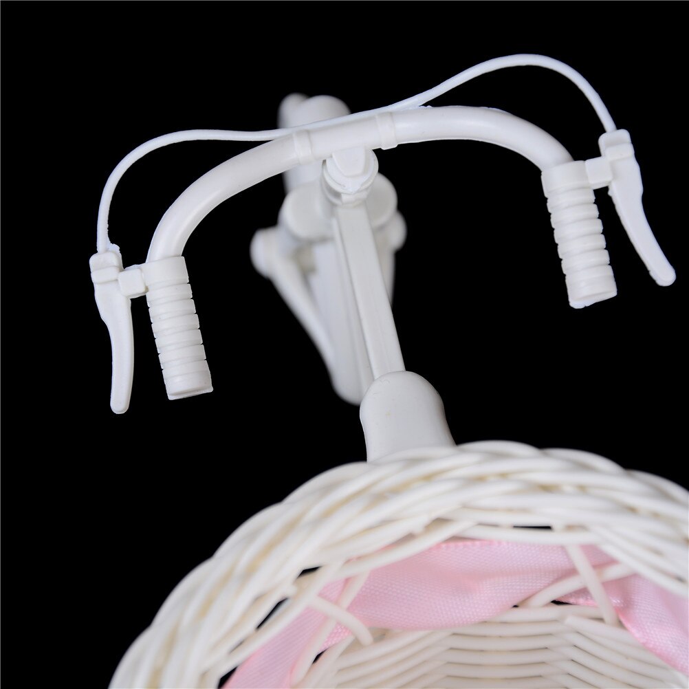 1Pc Tricycle Bike Organizer Flower Basket Pot Rattan Bicycle Storage Basket Float Vase Plant Stand Holder