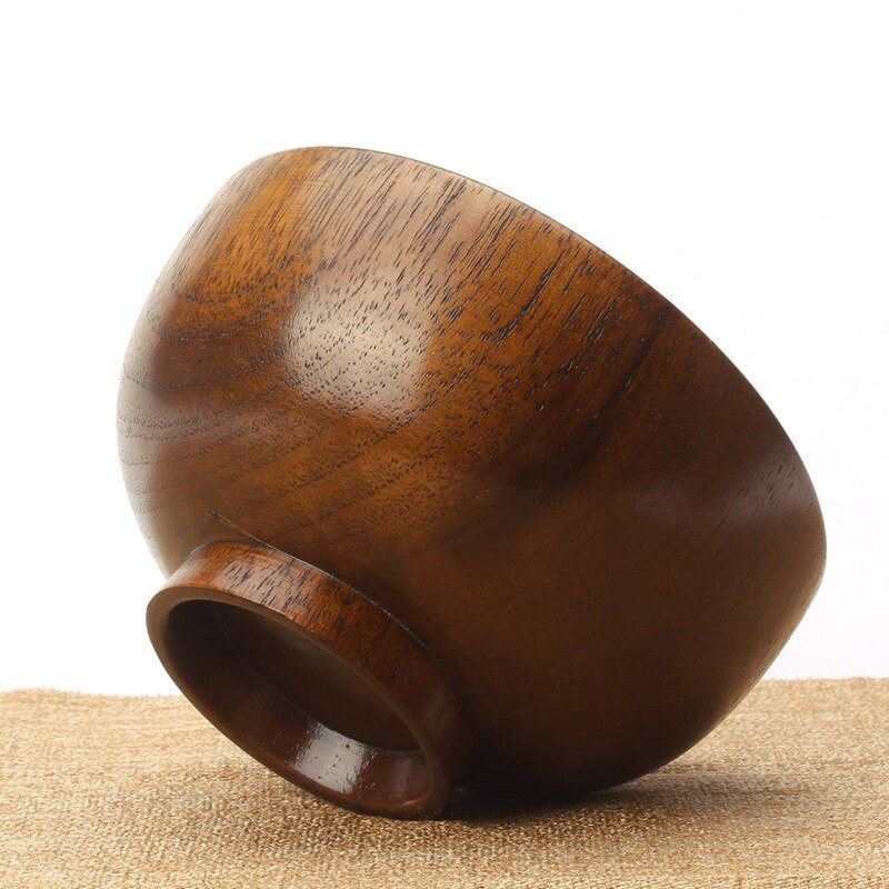 Cuenco de madera de estilo japonés, Bol para sopa, ensalada, arroz, fideos, cuencos de fruta Natural, cuencos para helado, vajilla de madera sólida, utensilio de cocina