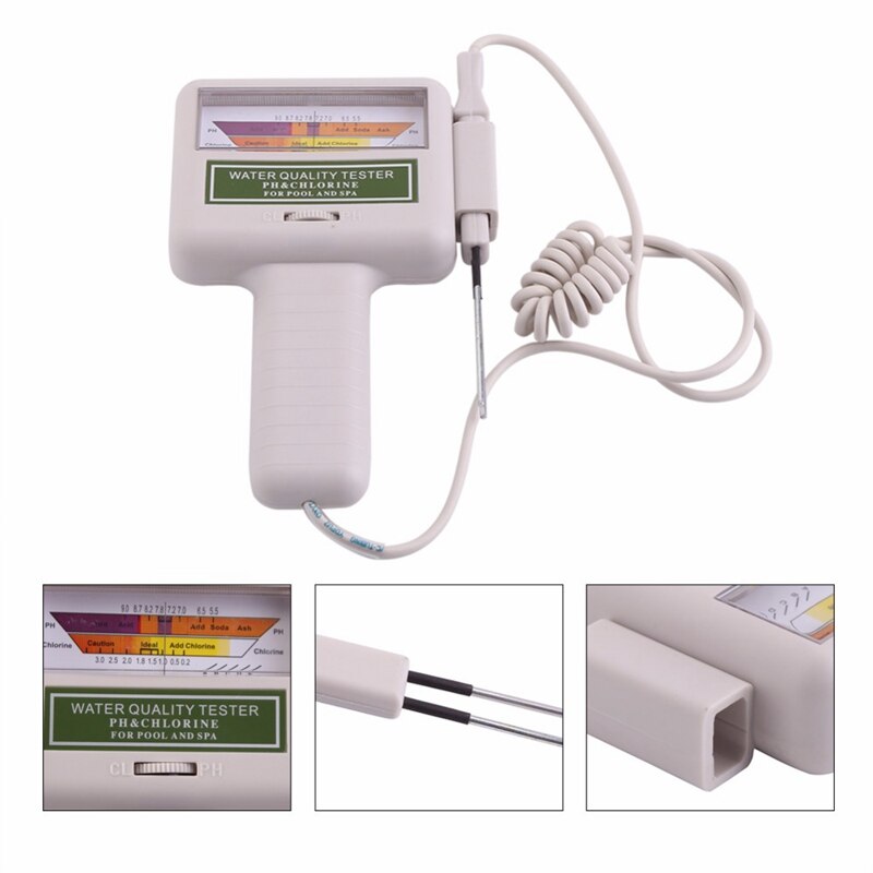 Vand ph klor tester swimmingpool spa niveau meter analyse måling monitor detektor check test kit