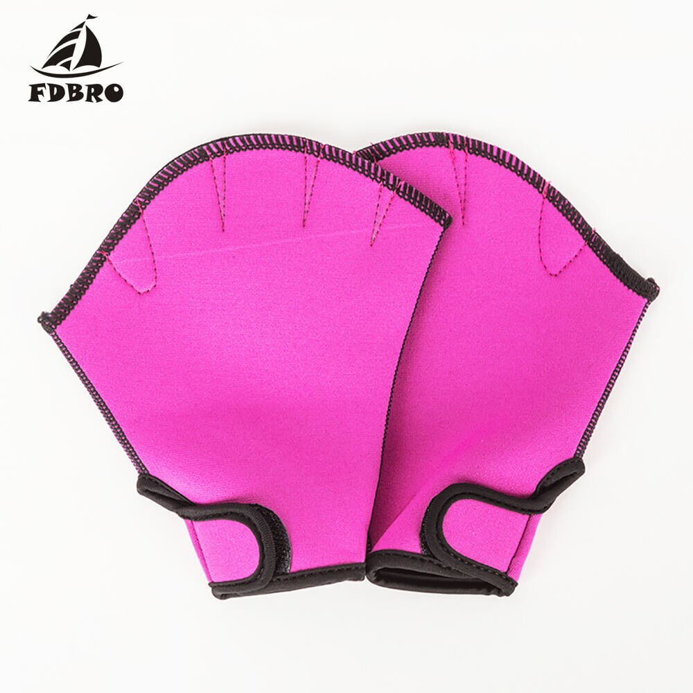 FDBRO Swimming Gloves Aquatic Fitness Water Resistance Aqua Fit Paddle Training Fingerless Gloves