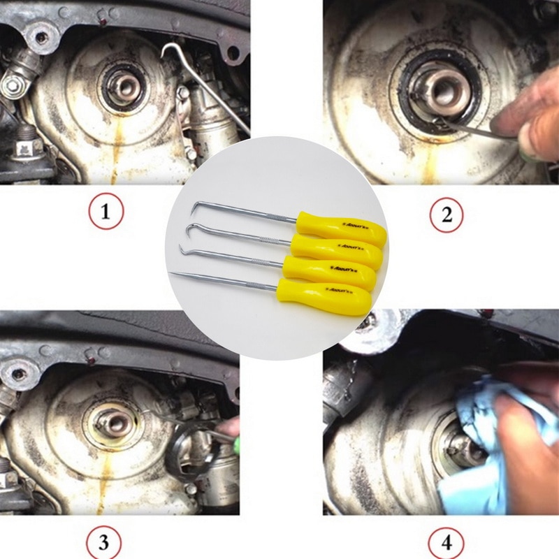 4 Stuks Auto Auto Reparatie Set Voertuig Olie Seal Schroevendraaiers Set Puller Remover Pick Haken Auto Gereedschap Auto Accessoires