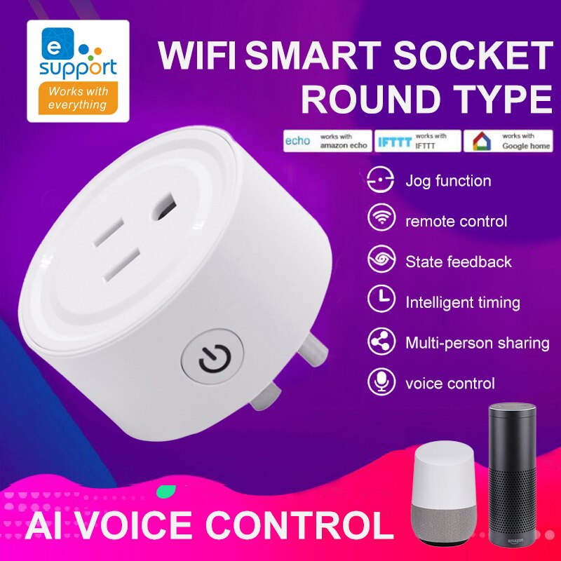 smart hjem wifi smart stikkontakt mobil fjernkontroll ewelink app timing plugg stemmekontroll stikkontakt oss støpsel smart bytte om styre