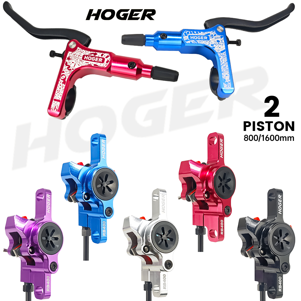 HOGER MTB Fahrrad Hydraulische Scheibenbremse Set 160mm Rotoren Öl Bremssattel Platte Vorne Hinten Mountainbike Klemme 22,2mm Griff EINE Säule