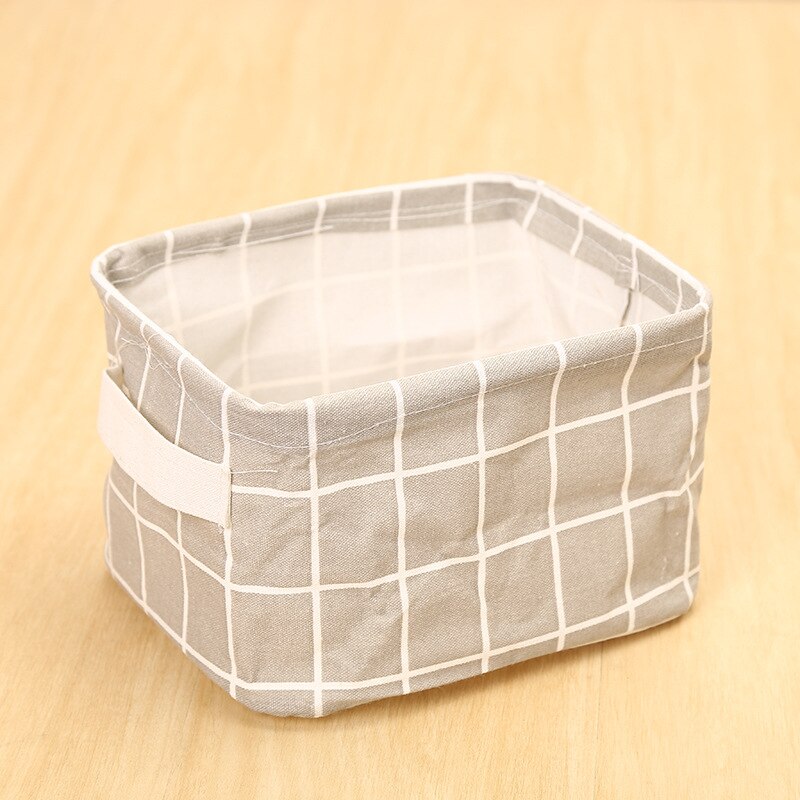 Cotton hand junk basket cabinet desk box cloth storage basket: Gray