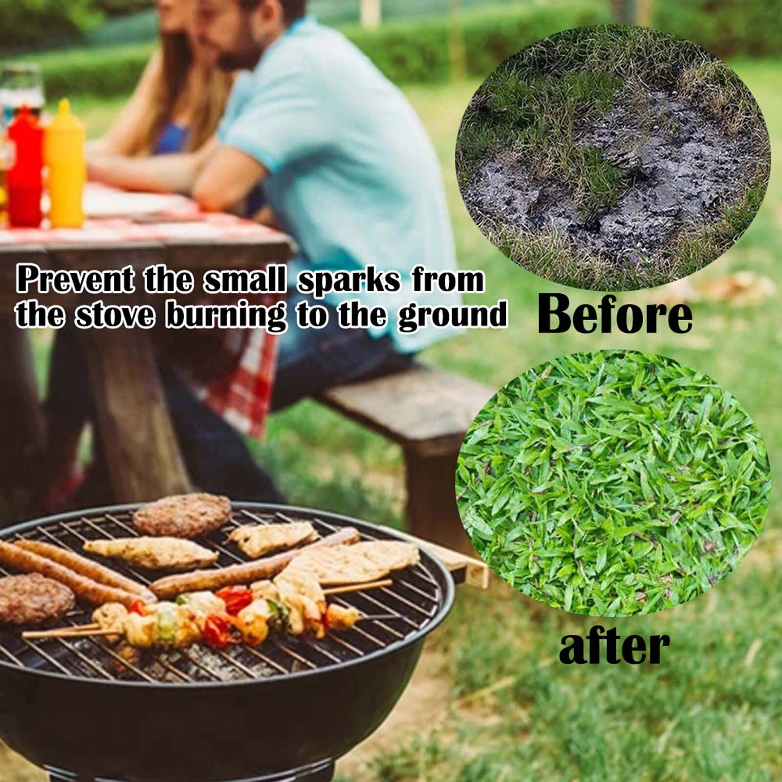 40 Barbecue Stove Fireproof Mat Round Under Grill Mat Barbecue Mat Prevents High Temperature Damage To The Floor Lawn