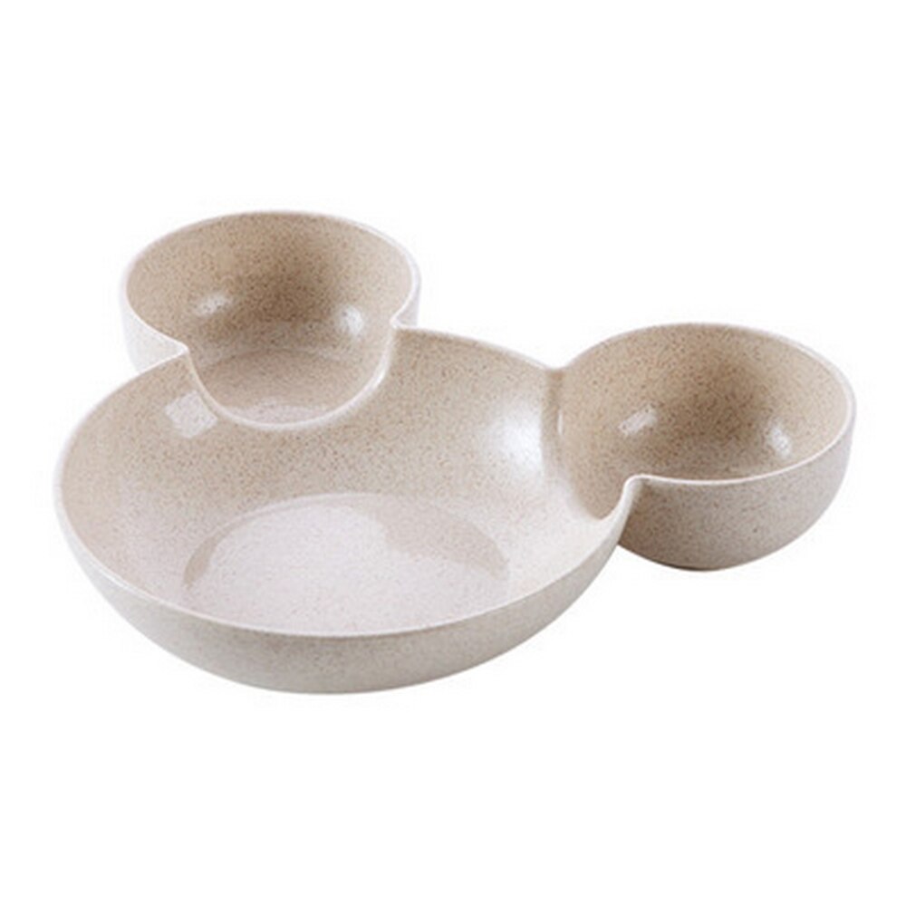 Baby tallrik servis barn skål delad barn tallrik söt porslin hushåll frukost middag tallrik barn tallrikar: Beige