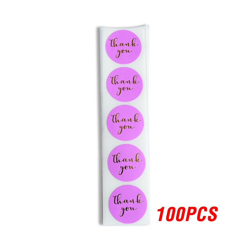 100-500pcs Gold Foil Thank You Stickers For Seal Labels 1 Inch Packaging Stickers Birthday Party Offer Stationery Sticker: QY583-100pcs