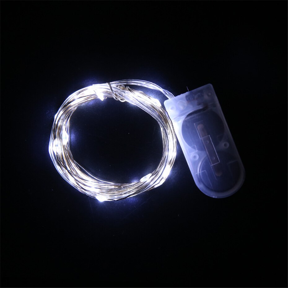 String led 7 färg serie mini dekor lampor valentine dekoration rgb girlander ljus fest sovrum bröllop: Vit