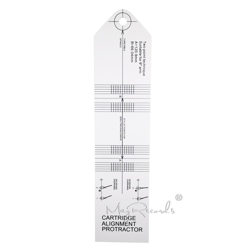 Cartridge Alignment Protractor LP Vinyl Turntable Phonograph Accessories Adjustment Tool