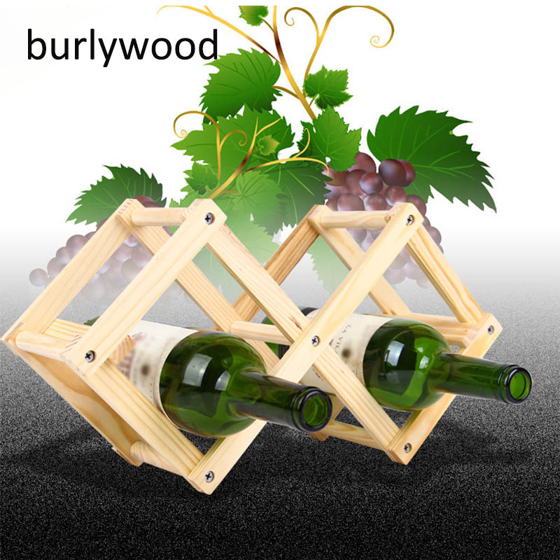 Soporte de madera para vino, accesorios de cocina, estante plegable para vino tinto, soporte para botella de bebida, estante de exhibición de barra de soporte de 3 botellas portátil