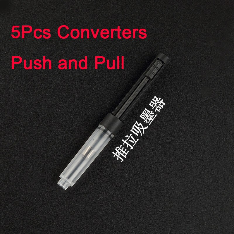 BOOKWORM 675 Black-Orange Silver Flower Amber Celluloid Bent Nib Art Fountain Pen School Supplies Calligraphy Pen: Converters