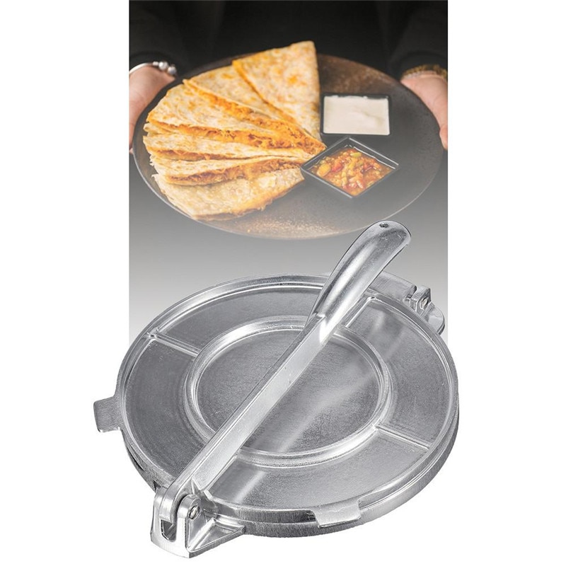 Prensa para tortillas de 20cm para restaurante prensa para masa, herramientas de servicio para restaurante pesado, fabricante de tartas de Tortilla de aluminio comercial, 1 ud.