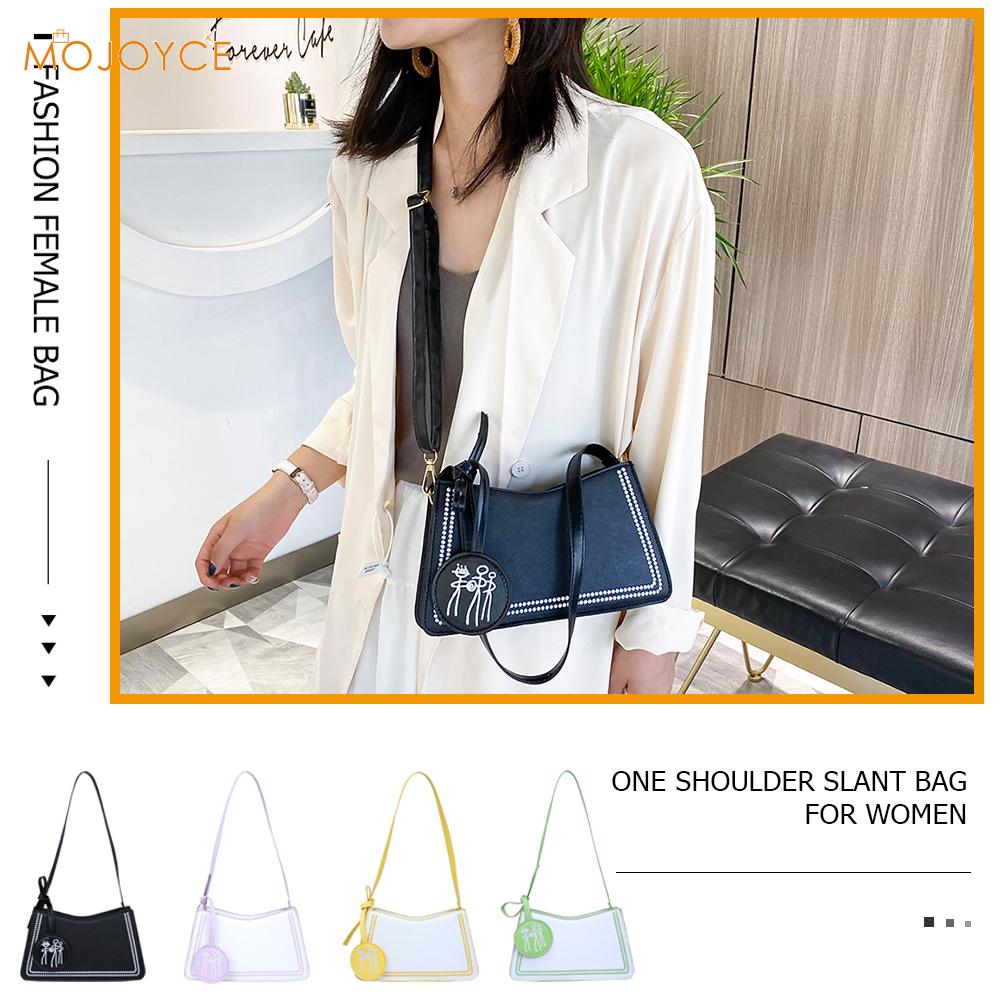 Women PU Crossbody Bags Simple Female Leather Hit Color Daily Shoulder Pouch Exquisite Shopping Bags