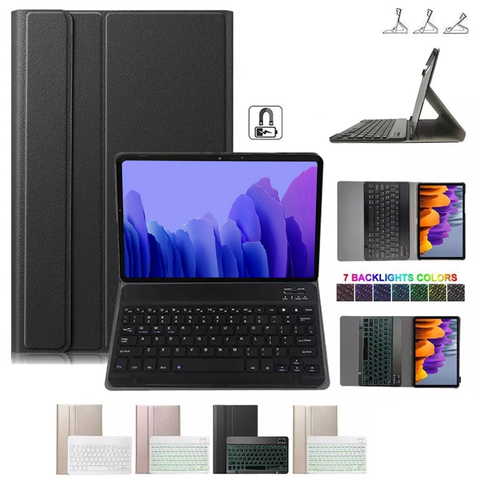 Geeignet Für Samsung Galaxy Tab A7 10,4 Sm-T500/T505/T507 Mit Bluetooth Bunte Beleuchtete Tastatur Schutzhülle fall