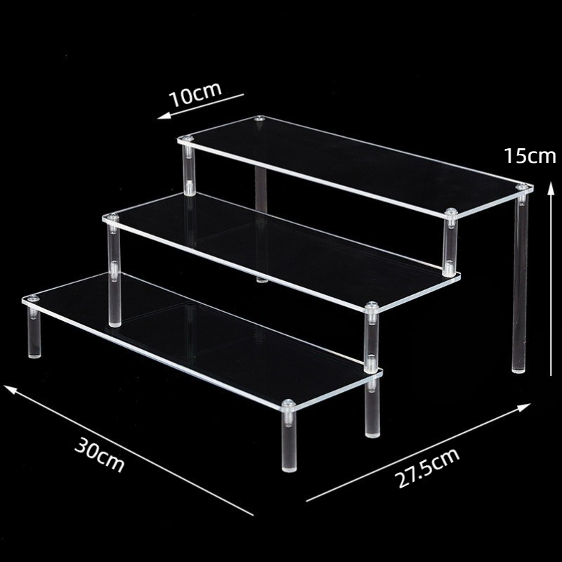 Acrylic Ladder Rack 1-5 Layer Ladder-Shaped Rack Blind Box Dessert Cake Storage Display Rack Perfume Jewelry Riser Display Rack: Clear