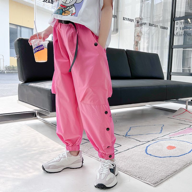 Girls Cargo Pants 8 10 years Summer Fashion Capris Fashion Casual Teen Girls Outfits Trousers: Colore rosa / 6