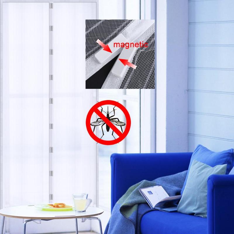 1 par håndfri magnetisk myggenet dørtæppe anti myg tyll dørskærm netto fly bug bug insekt netmagneter