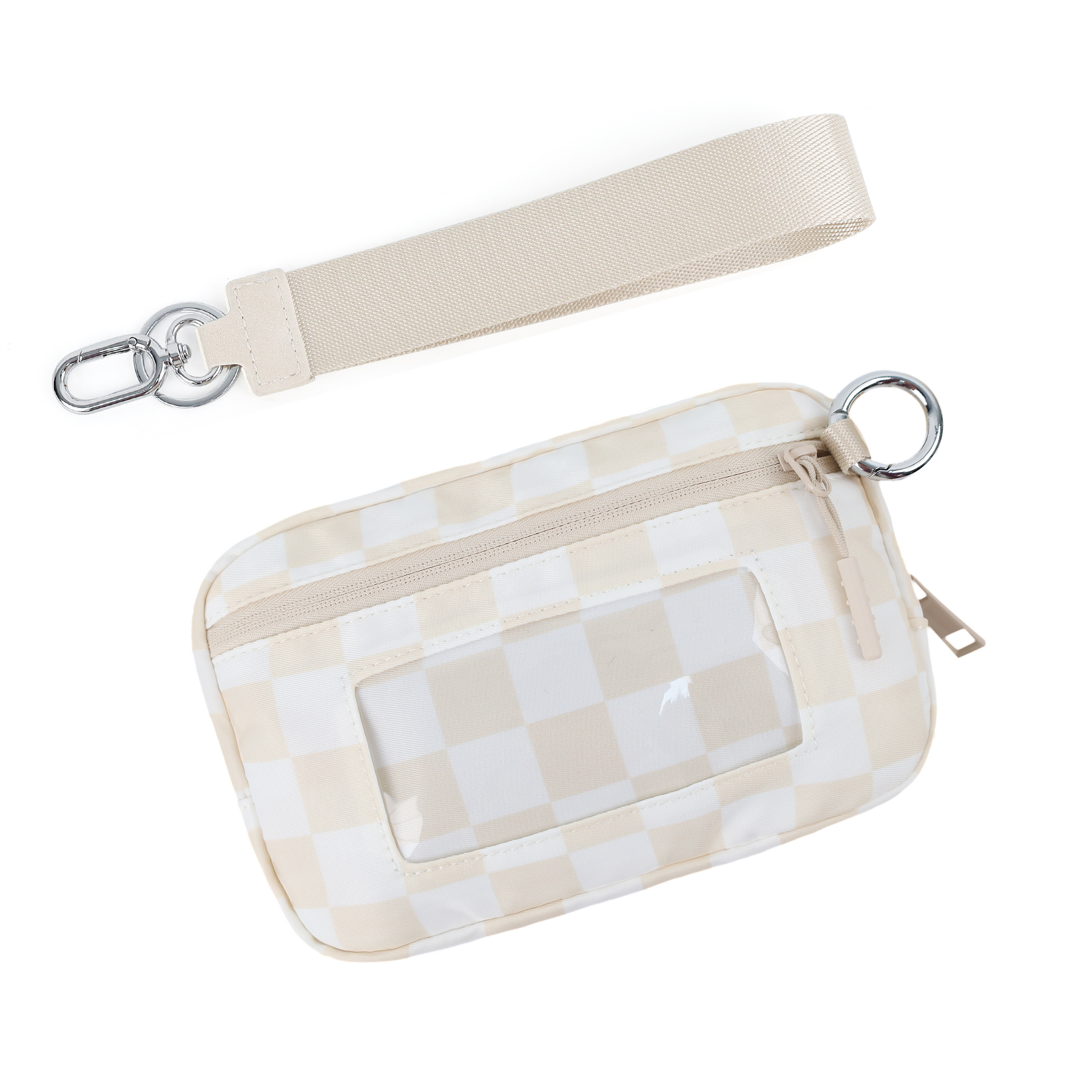 DOYOGI Portafogli da polso da donna Portafoglio trapuntato in nylon con 3 cerniere, carta di credito da viaggio, porta cellulare, portamonete: Cachi