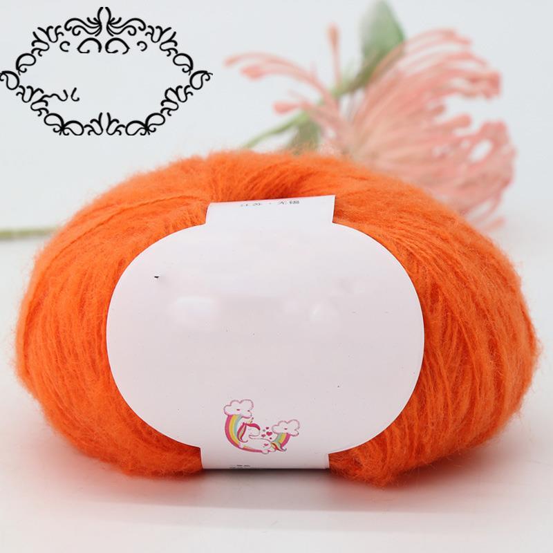 Hilo de Mohair, hilo de bola, hilo fino, suéter para bebés y niños, bufanda, chal, cableado, ganchillo, bolsa de Material tejido DIY: Azul