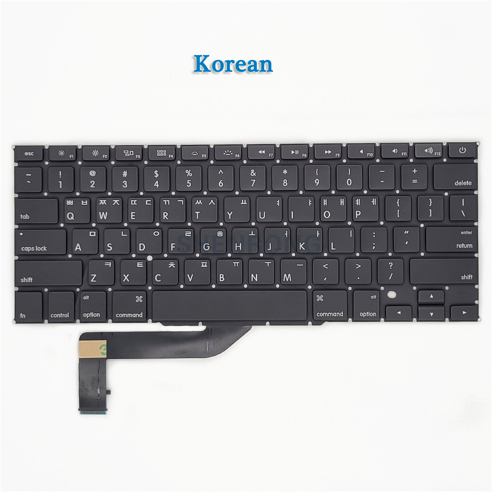 A1398 toetsenbord voor Macbook Pro Retina 15.4 inch laptop MC975 MC976 ME664 ME665 ME293 ME294 toetsenborden Gloednieuwe