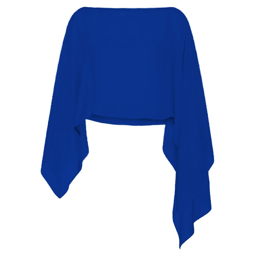 Capa de boda para mujer, chal de gasa rosa suave y ligero con botón, envoltura informal, capas formales de noche, capa de verano para mujer: royal blue