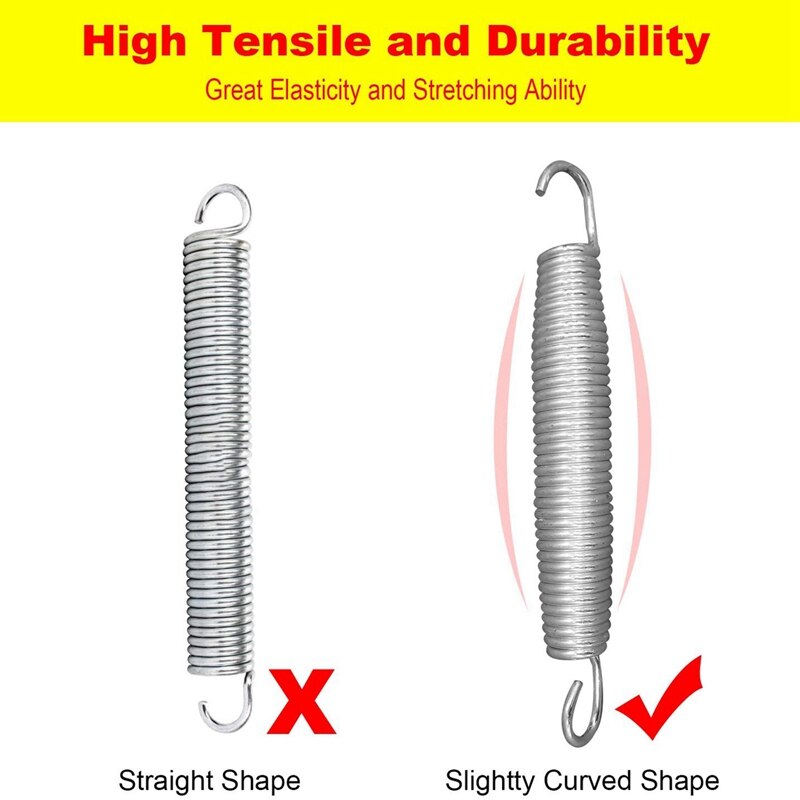 12Pcs Trampoline Springs Heavy Duty Galvanized Steel Trampoline Spring Replacement Kit 165mm
