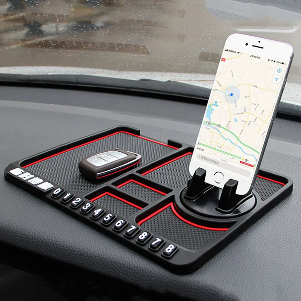 Alfombrilla antideslizante multifuncional para coche, soporte para teléfono automático, antideslizante, pegajosa, antideslizante, montaje en tablero, almohadilla de silicona para salpicadero, accesorios nuevos